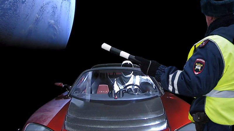 Космоска көппүт Tesla массыына мем буолла 